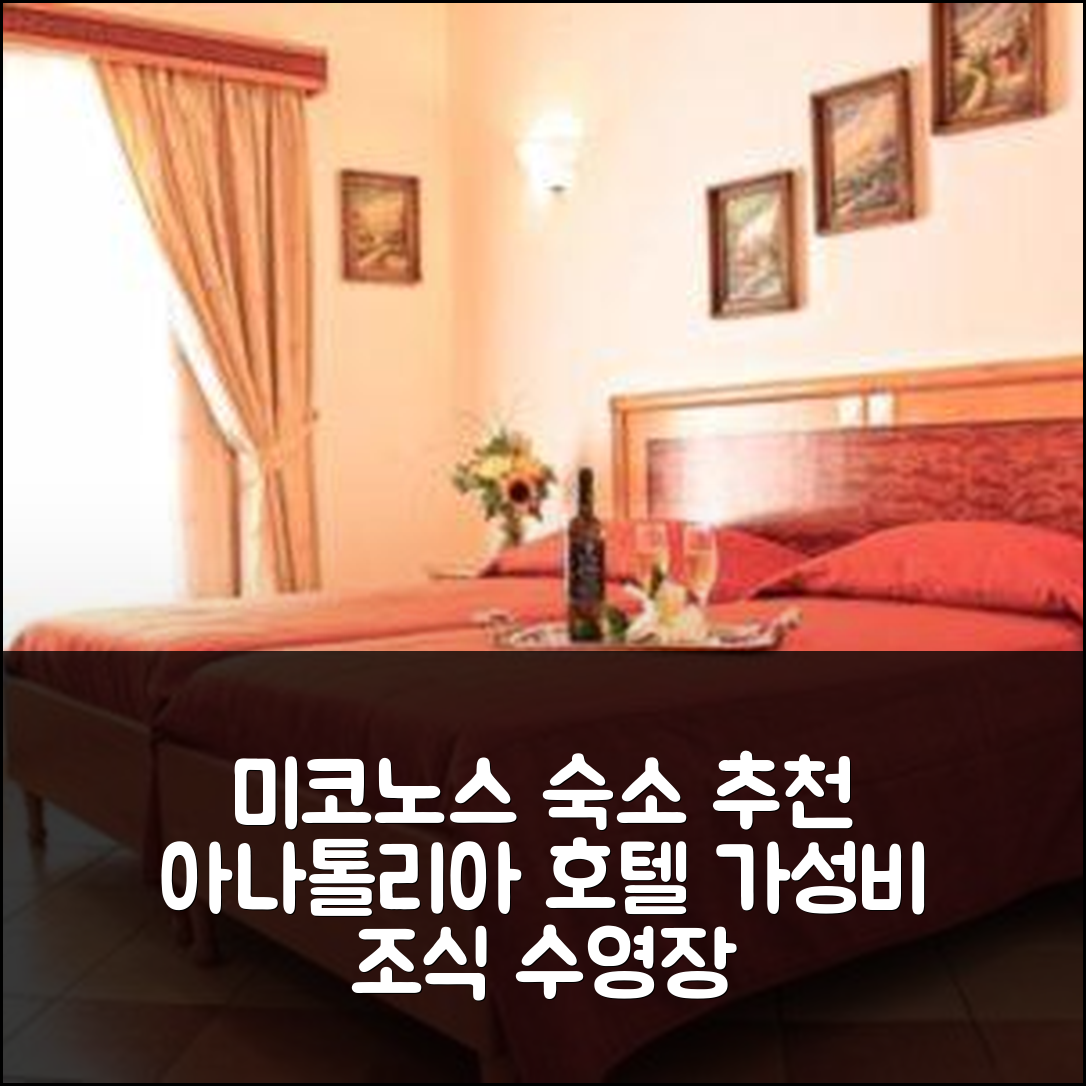 미코노스 숙소 여행 호텔 추천 아나톨리아 호텔 | 가성비 뛰어난 조식과 수영장 정보 7가지