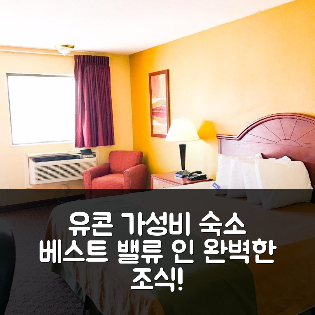 유콘 숙소 여행 호텔 추천 아메리카스 베스트 밸류 인 앤 스위트 | 가성비 뛰어난 조식과 위치를 갖춘 완벽한 휴식지 5가지 요소