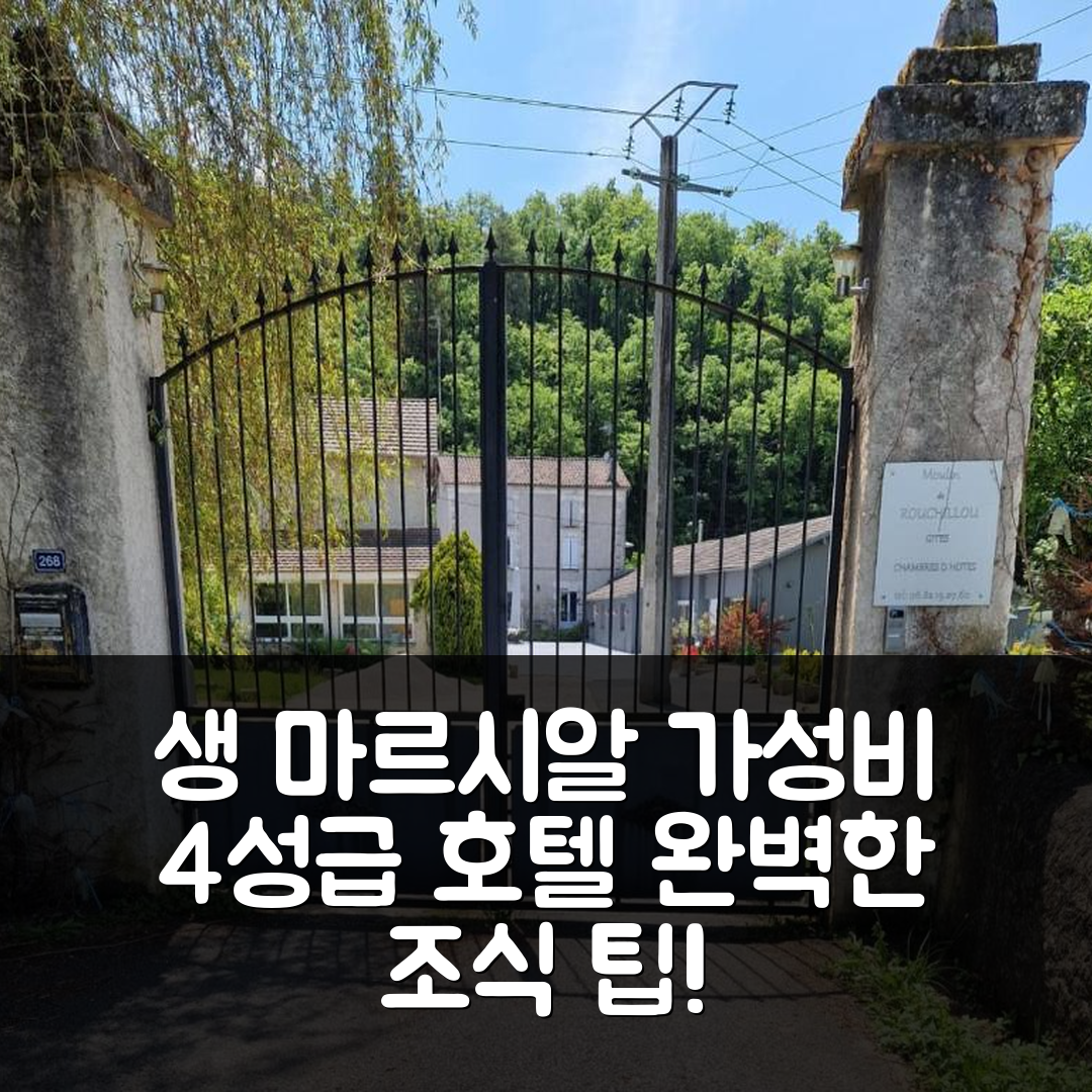 생 마르시알 숙소 여행 호텔 추천 물랭 드 루시유 호텔 | 4성급 가성비와 조식으로 완벽한 휴식 6가지 팁
