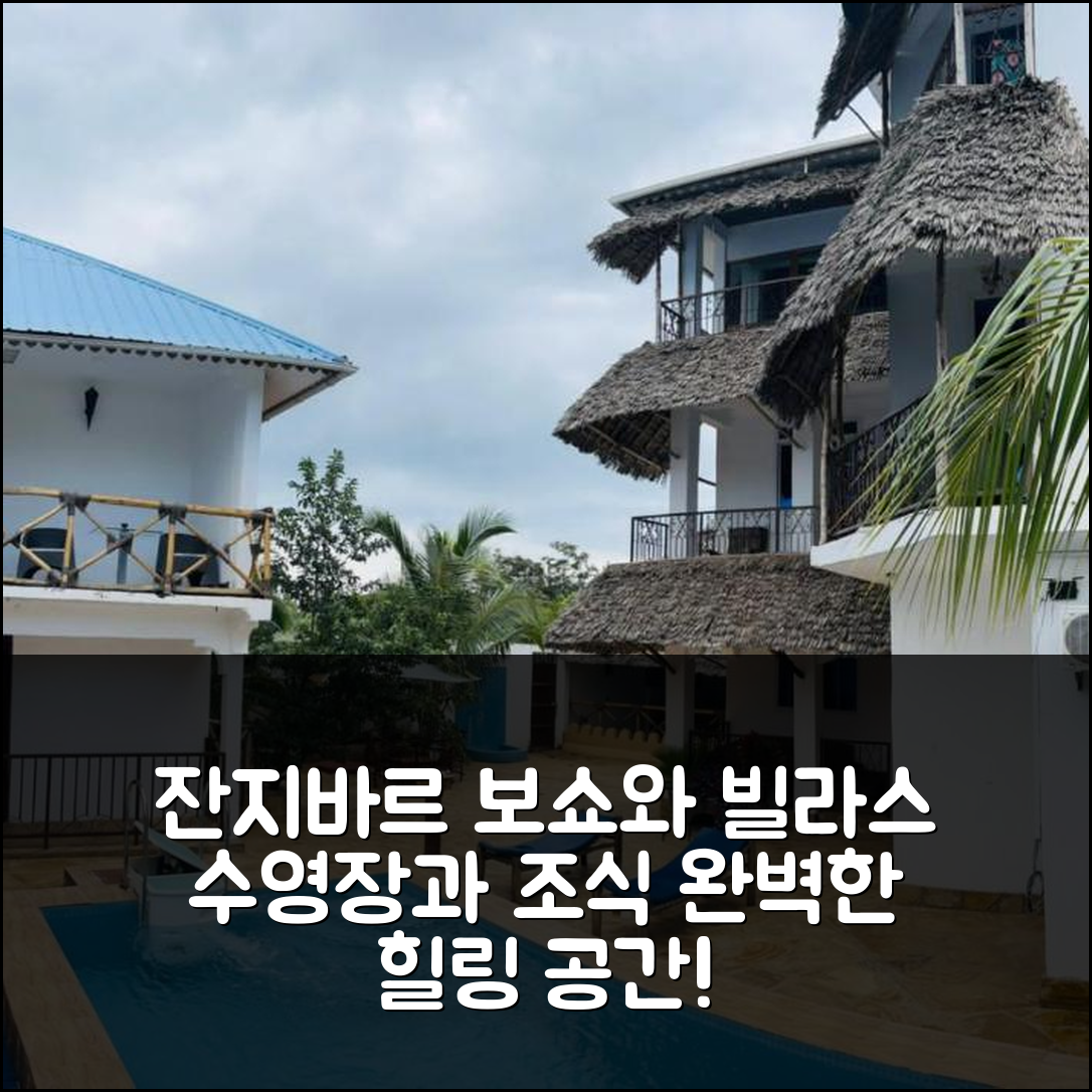 잔지바르 숙소 여행 호텔 추천 보쇼와 빌라스 | 5가지 조식과 수영장으로 완벽한 휴식지